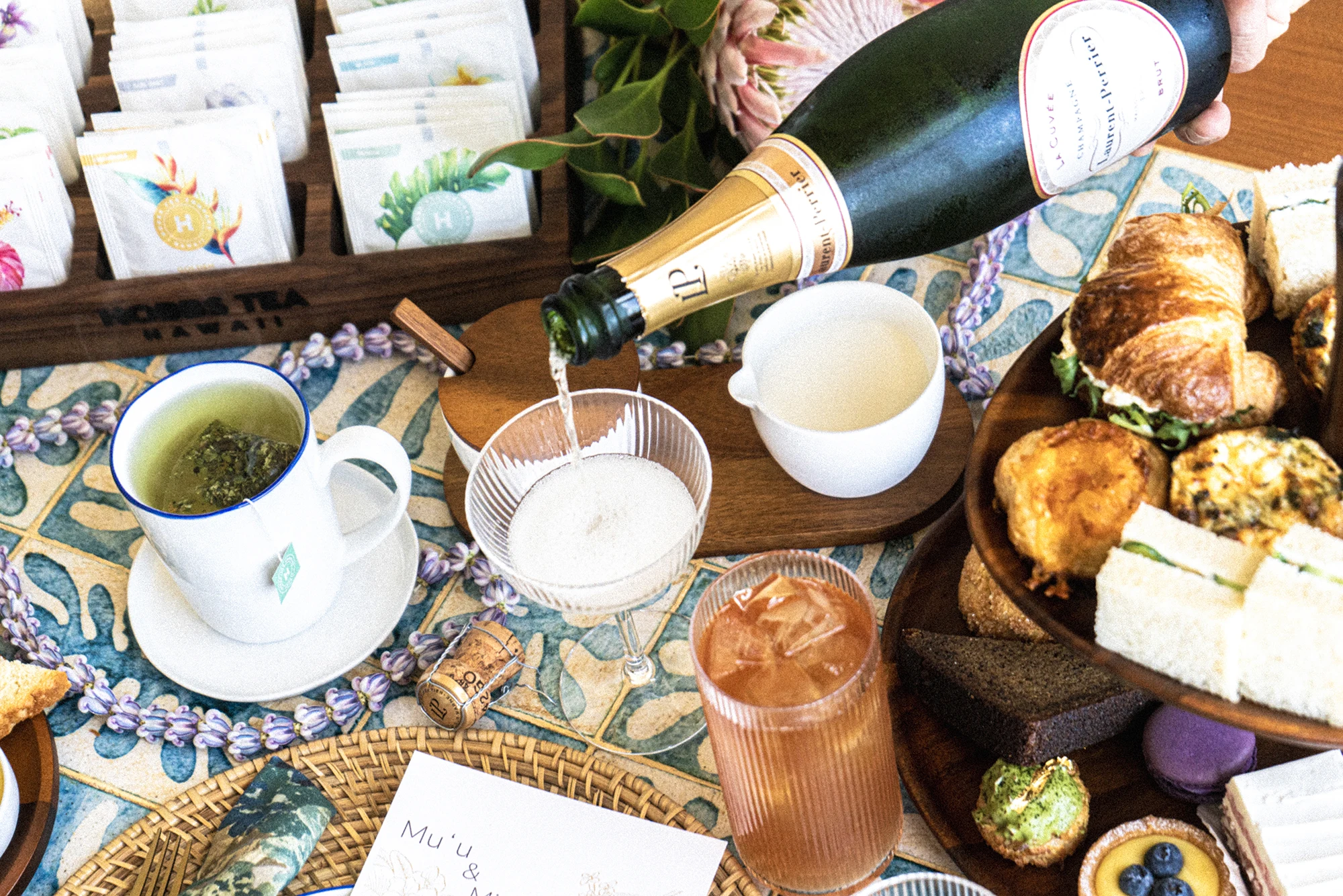 Pastries, treats, and champagne